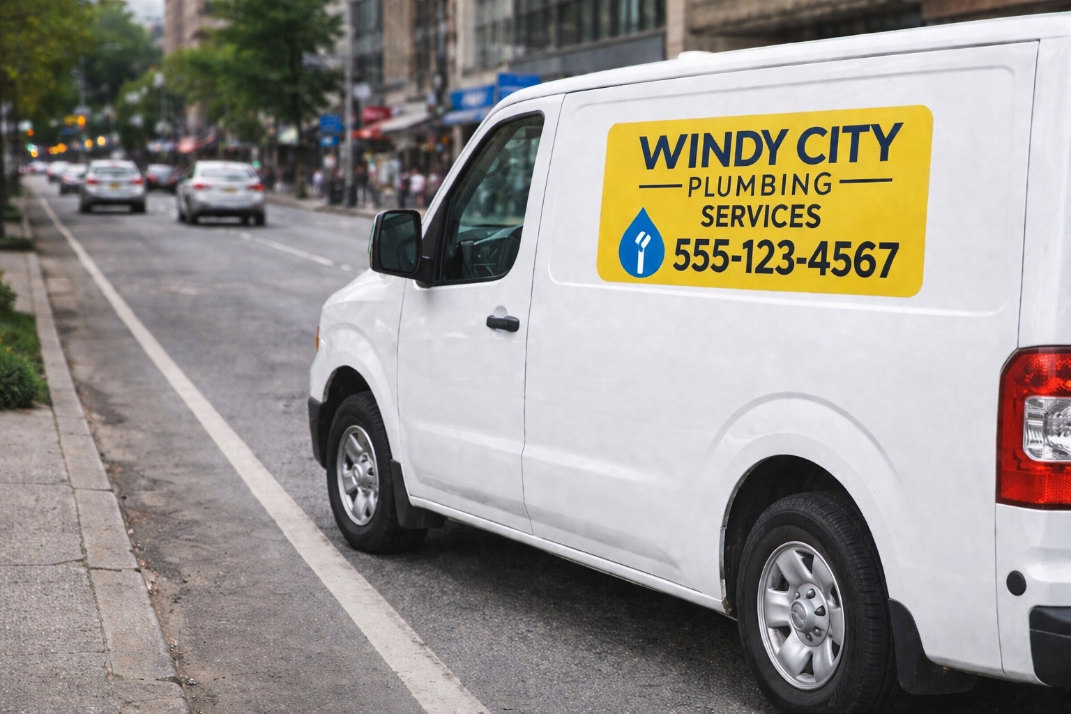 Magnetic signs working as a billboard on a busy city street.  