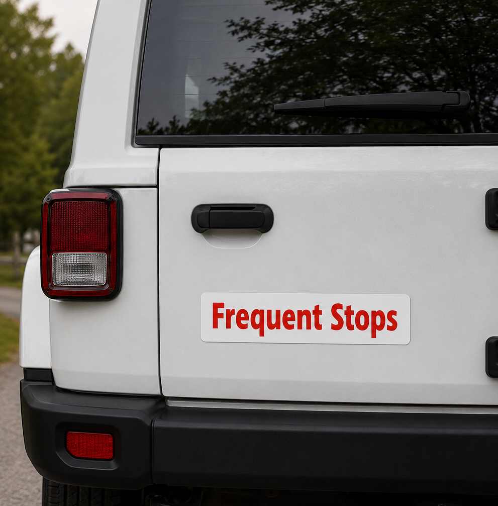 Magnetic Signs for Frequent-Stop Vehicles