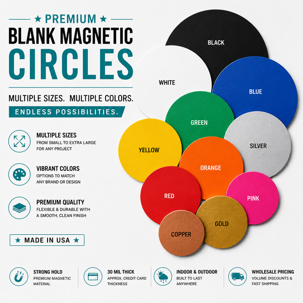 Round Blank Circle Magnet Signs in Many Sizes and Colors | Polka Dots