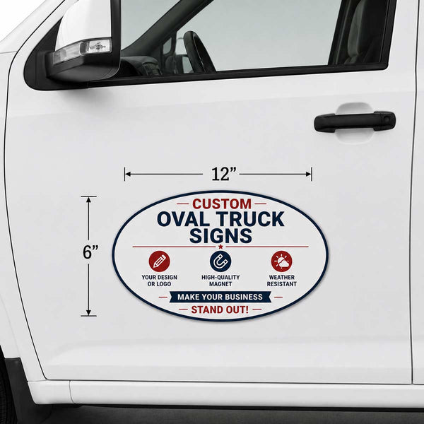 12"x6" Oval Magnetic for Vehicles (Sm)