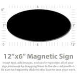 Oval Magnetic for Vehicles (12"x6" Die-Cut) - Design Custom Magnets
