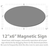 Oval Magnetic for Vehicles (12"x6" Die-Cut) - Design Custom Magnets