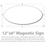 Oval Magnetic for Vehicles (12"x6" Die-Cut) - Design Custom Magnets