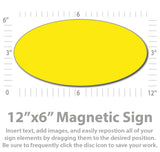 Oval Magnetic for Vehicles (12"x6" Die-Cut) - Design Custom Magnets