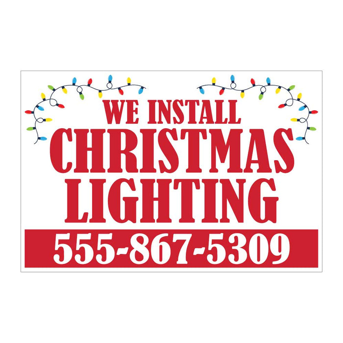 "We Install Christmas Lighting" Magnetic Vehicle Sign 1