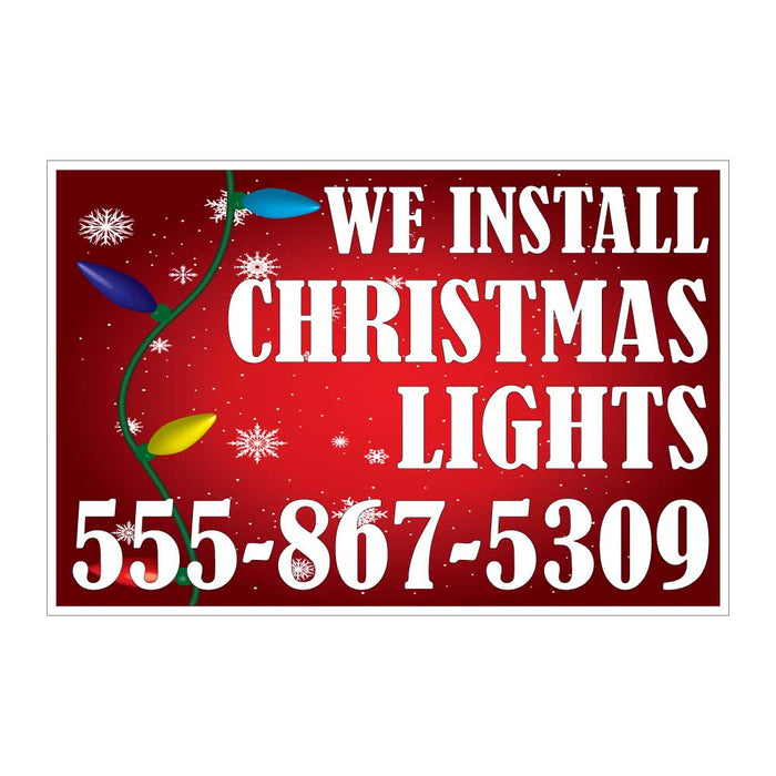 "We Install Christmas Lighting" Magnetic Vehicle Sign 2