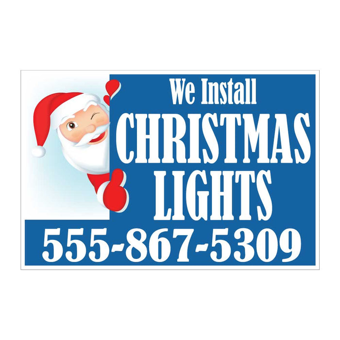 Custom Santa “We Install Christmas Lights” Magnetic Vehicle Sign – Personalized with Your Phone Number 5