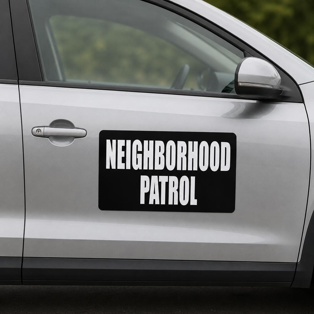 Magnetic Neighborhood Patrol Sign for Security Officer Cars