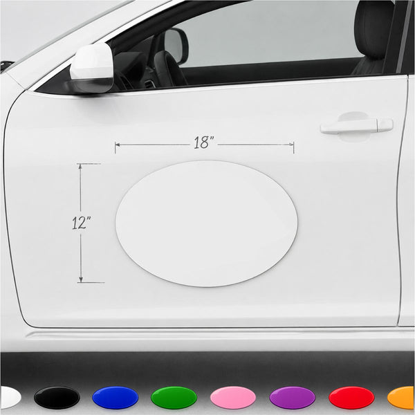 Oval Magnetic Sign Blank - 18 inch by 12 inch - Many solid and reflective colors