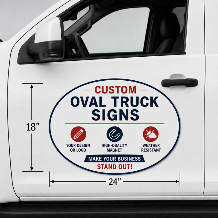 Large Oval Magnetic Sign 24x18" for Trucks and Vans