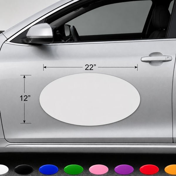 Oval Magnetic Sign Blank - 22 inch by 12 inch - Many solid and reflective colors
