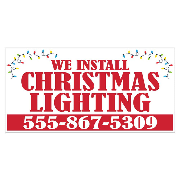 "We Install Christmas Lighting" Magnetic Vehicle Sign 1