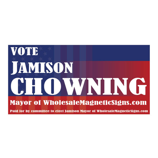 24x12" Custom Political Campaign Magnetic Sign – Patriotic Red, White, and Blue Vehicle Magnet