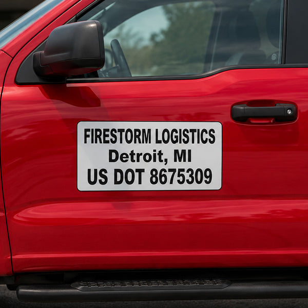 24" x 12" Magnetic Company Name & US DOT Number Sign