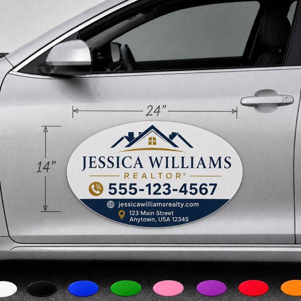 24"x14" Oval Magnetic Sign - Customize and Design (Med)