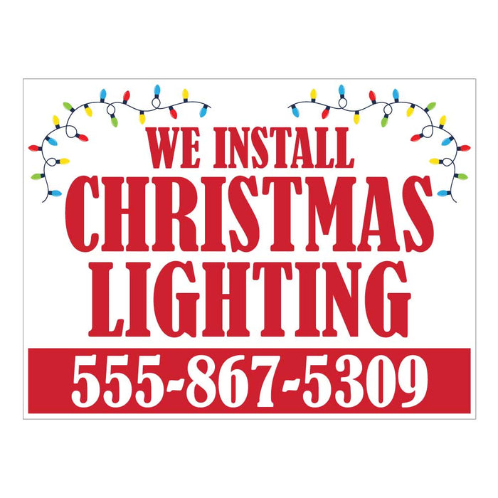 "We Install Christmas Lighting" Magnetic Vehicle Sign 1