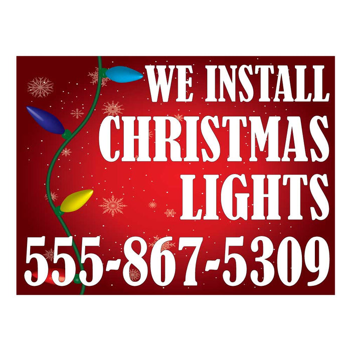 "We Install Christmas Lighting" Magnetic Vehicle Sign 2