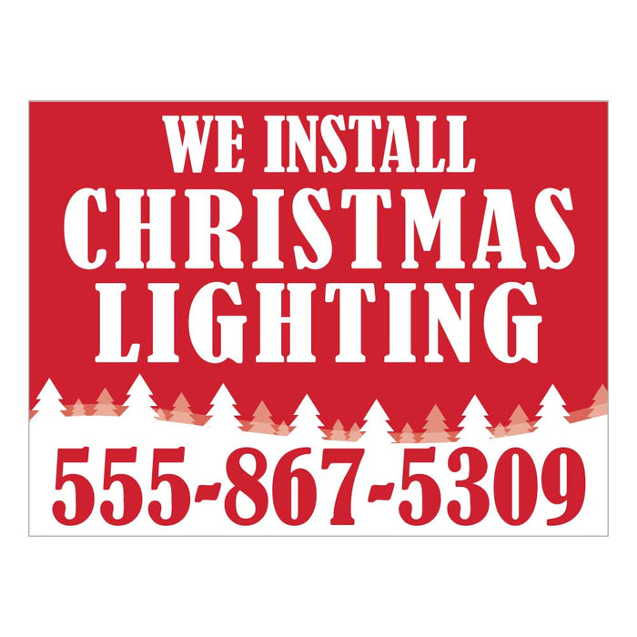 Custom “We Install Christmas Lighting” Magnetic Sign | 18x12, 24x12, or 24x18 Layout 3