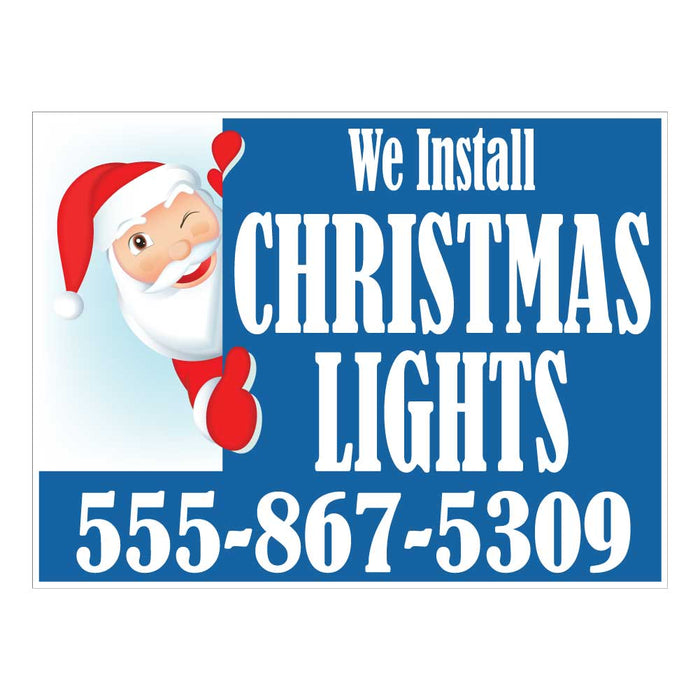 Custom Santa “We Install Christmas Lights” Magnetic Vehicle Sign – Personalized with Your Phone Number 5