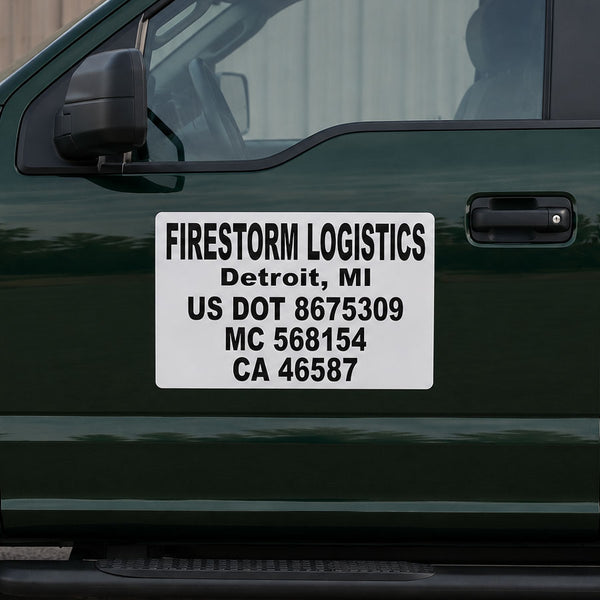 24" X 18" US DOT Number Magnetic Sign