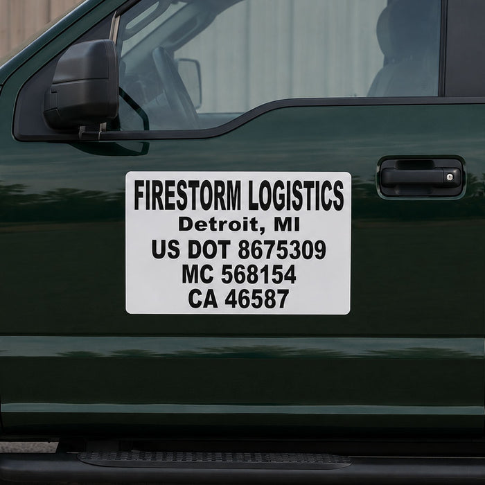 24" X 18" US DOT Number Magnetic Sign