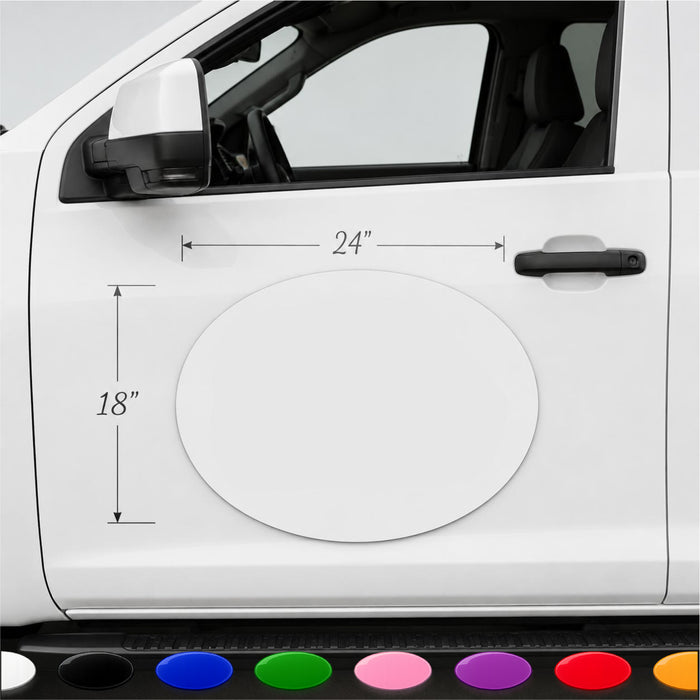 Magnetic Sign Oval Shaped Blank - 24 inches by 18 inches - Many solid and reflective colors.