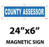 County Assessor Vehicle Magnet or Decal + Reflective Options | 24"x6"