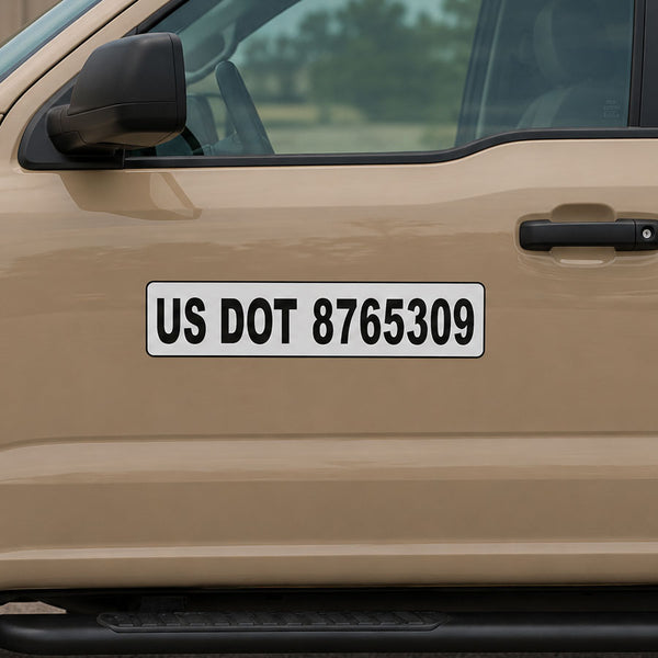 US DOT Number Magnetic Sign 24" X 6"