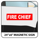 Fire Chief Vehicle Magnet or Decal + Reflective Options | 24"x6"