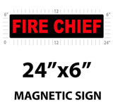 Fire Chief Vehicle Magnet or Decal + Reflective Options | 24"x6"