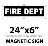 Fire Department Vehicle Magnet or Decal + Reflective Options | 24"x6"