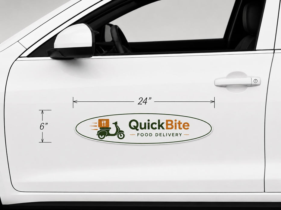24x6" Custom Oval Magnetic Sign