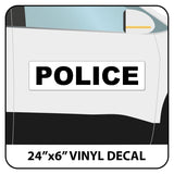 Police Car Placard  24"x 6" Magnetic Sign or Decal + Reflective Options