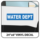 Water Department Vehicle Magnet or Decal + Reflective Options | 24"x6"