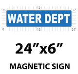 Water Department Vehicle Magnet or Decal + Reflective Options | 24"x6"