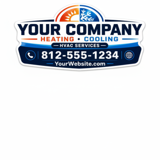 Signature Series HVAC shape-cut vehicle magnet design with heating and cooling graphics for service trucks and vans