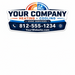 Signature Series HVAC shape-cut vehicle magnet design with heating and cooling graphics for service trucks and vans
