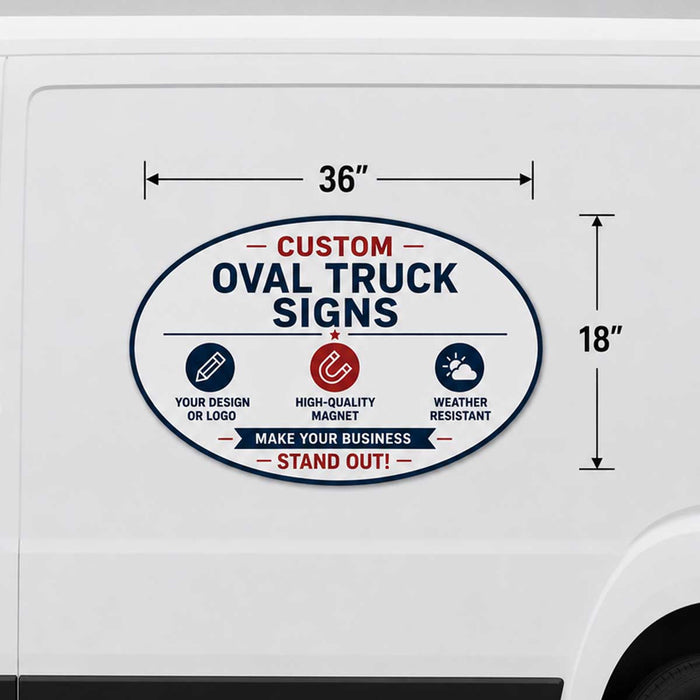 Oval Magnetic Sign for Cars, Trucks & Vans 36x18"