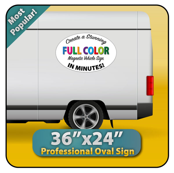 36"x24" Large Oval Custom Magnetic Van Sign (Lg)
