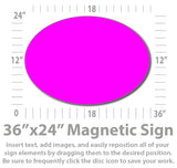 Large Oval Custom Magnetic Van Sign 36x24"