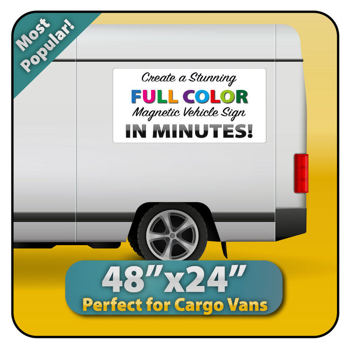 Large Custom Magnetic Sign 48x24" for Cargo Vans (x-large)