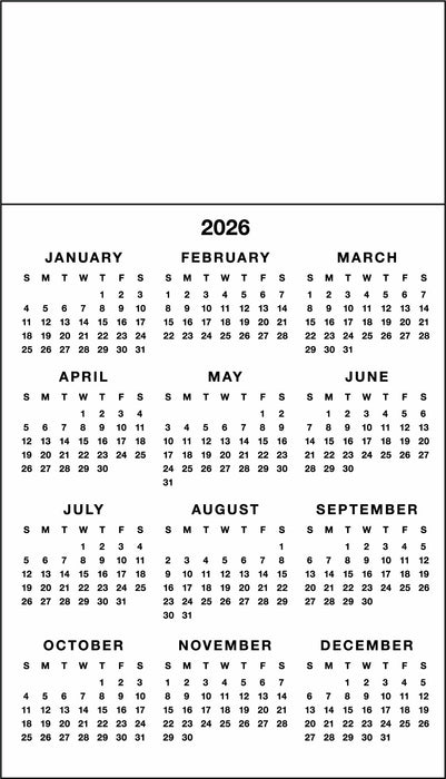 Custom Calendar Magnet - 4"x7"