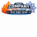 Large Signature Series HVAC Flame and Snowflake vehicle sign for commercial service trucks