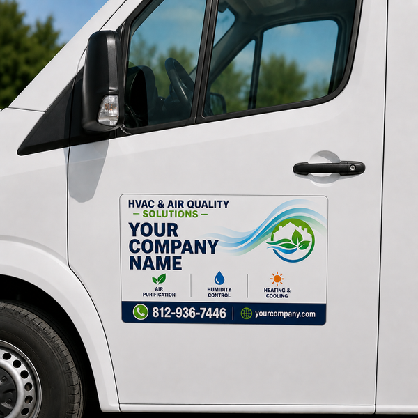 Eco-Friendly HVAC & Air Quality Vehicle Sign | Magnet or Sticker