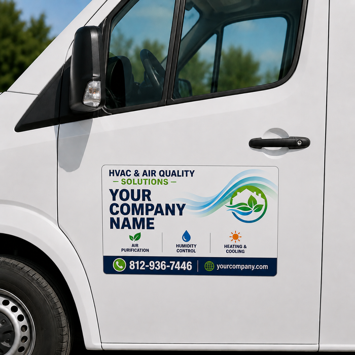 Eco-Friendly HVAC & Air Quality Vehicle Sign | Magnet or Sticker