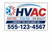 Professional HVAC truck door magnet with bold heating cooling branding and large phone number