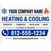 Heating and cooling vehicle sign template for HVAC contractors available as a magnet or sticker