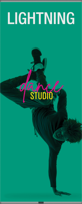 Lightning Premium Retractable Banner Stand – 31" × 77" with Heavyweight Vinyl Banner