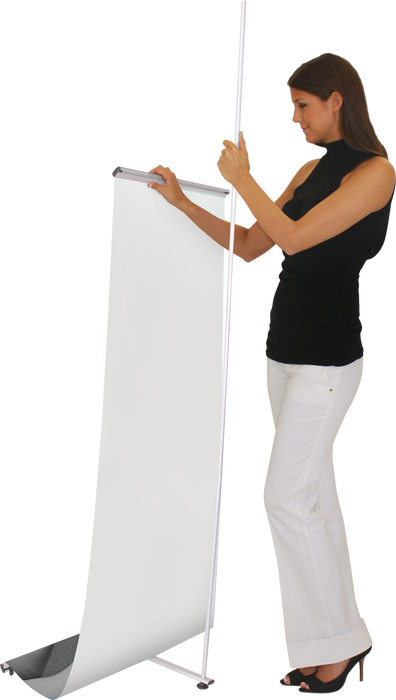 Lightning Premium Retractable Banner Stand – 31" × 77" with Heavyweight Vinyl Banner