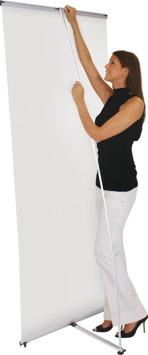 Lightning Premium Retractable Banner Stand – 31" × 77" with Heavyweight Vinyl Banner